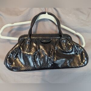 Banana Republic footed shoulder purse in black snakeskin design